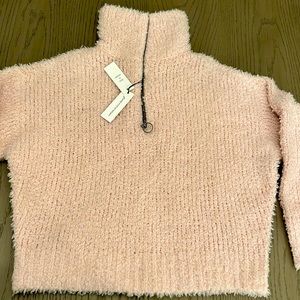 NEW  UNSUBSCRIBED BRAND 90% Cashmere Sweater Pink 1/4 Zip Sweater Small